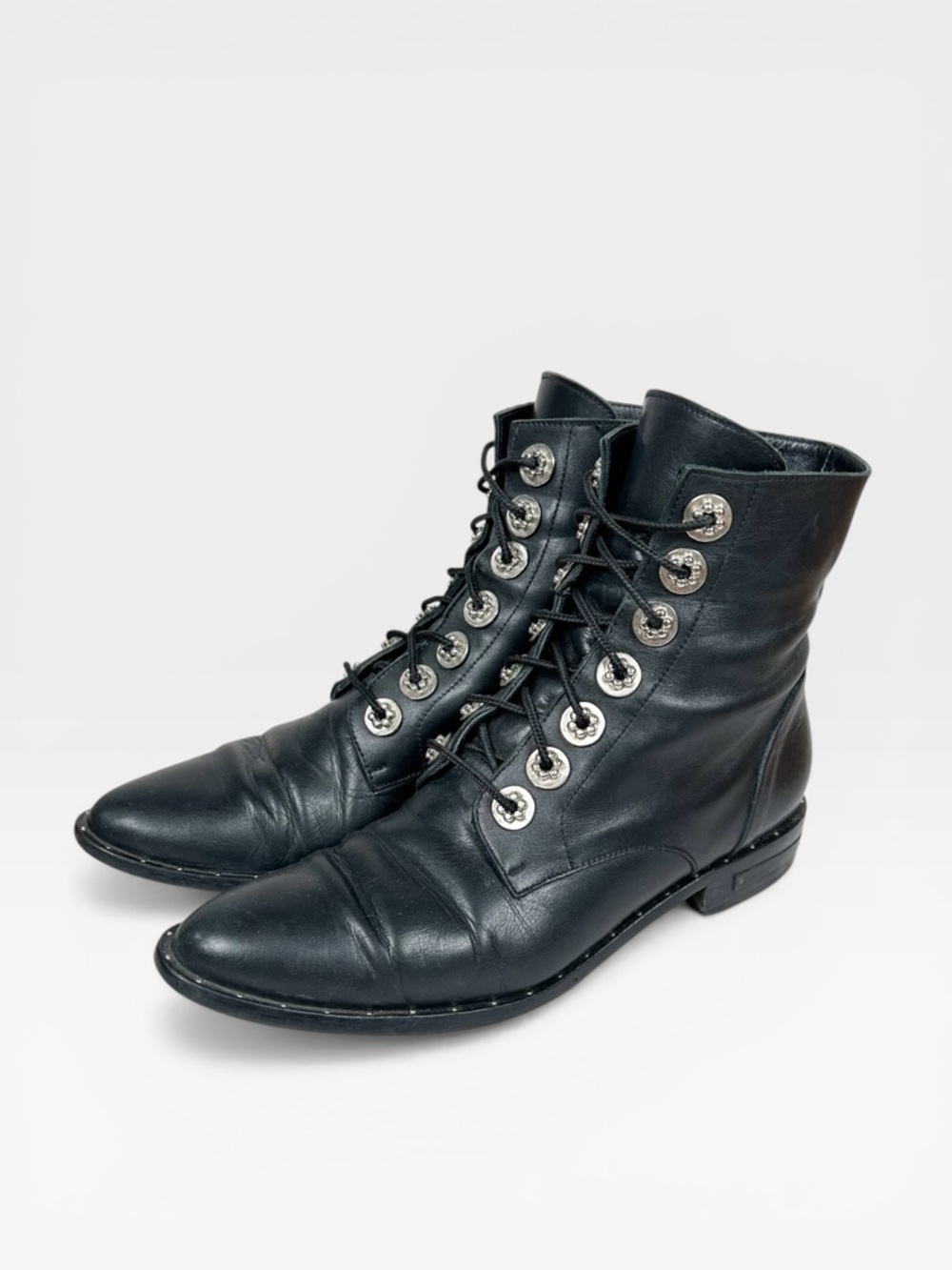 Freda Salvador Ralf Ankle Combat Black Leather Boots